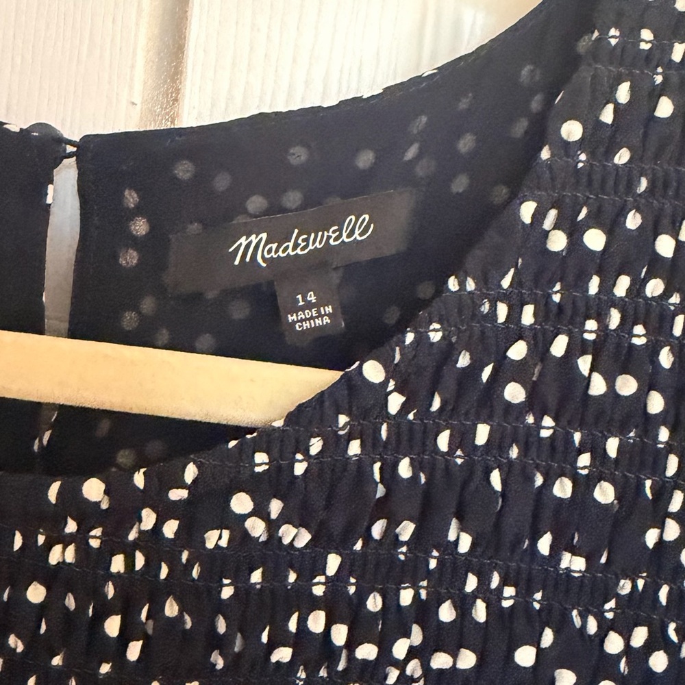 Madewell Black and White Speckled Midi Dress - Picture 3 of 8